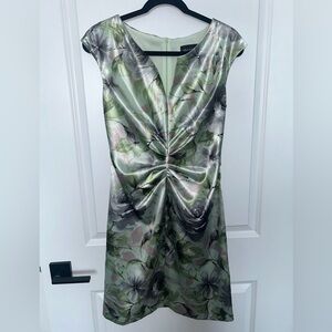 Connected Apparel Sage Floral Midi Dress